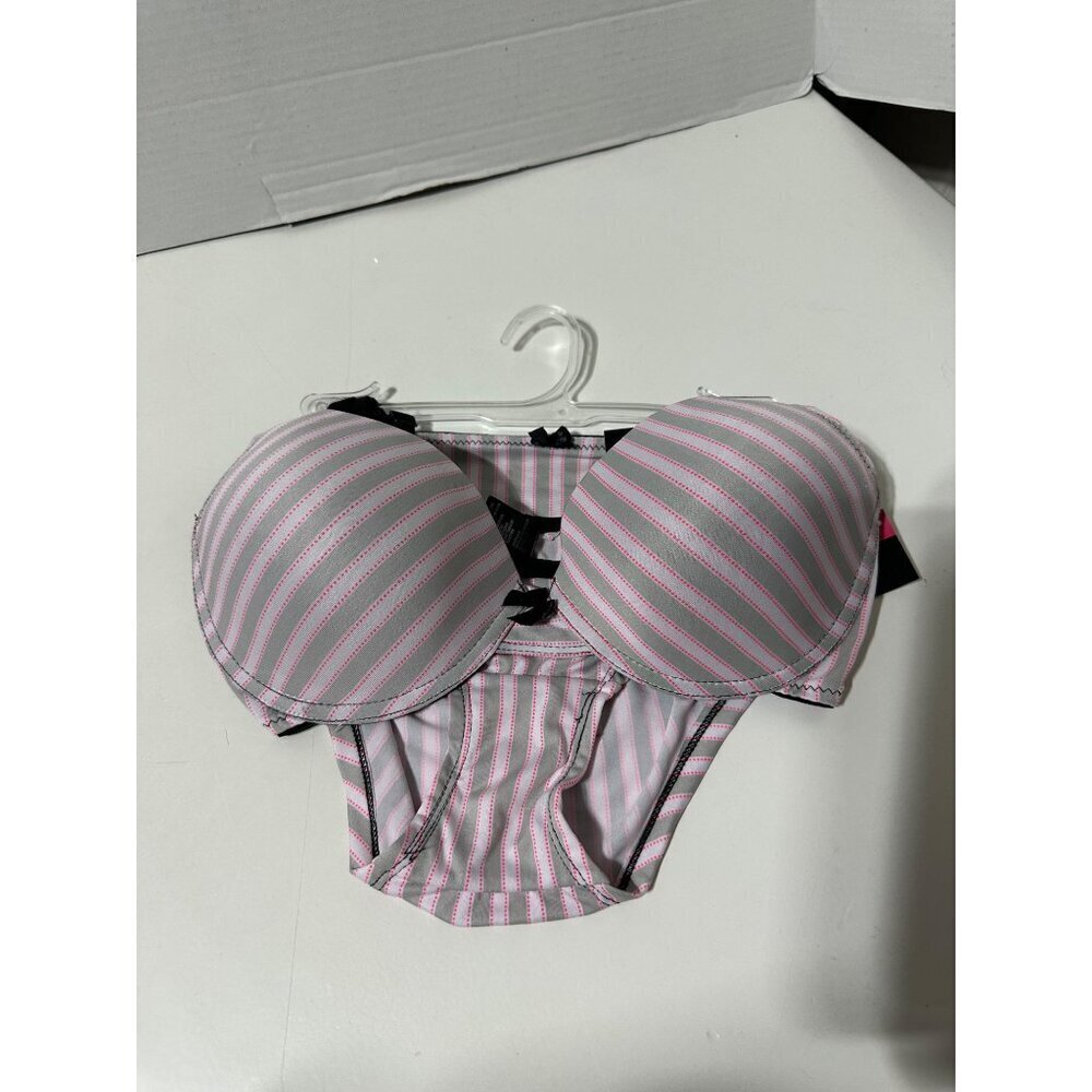New York Elegance Padded Bra & Underwear Adjustable Racerback Lingerie Set 36C